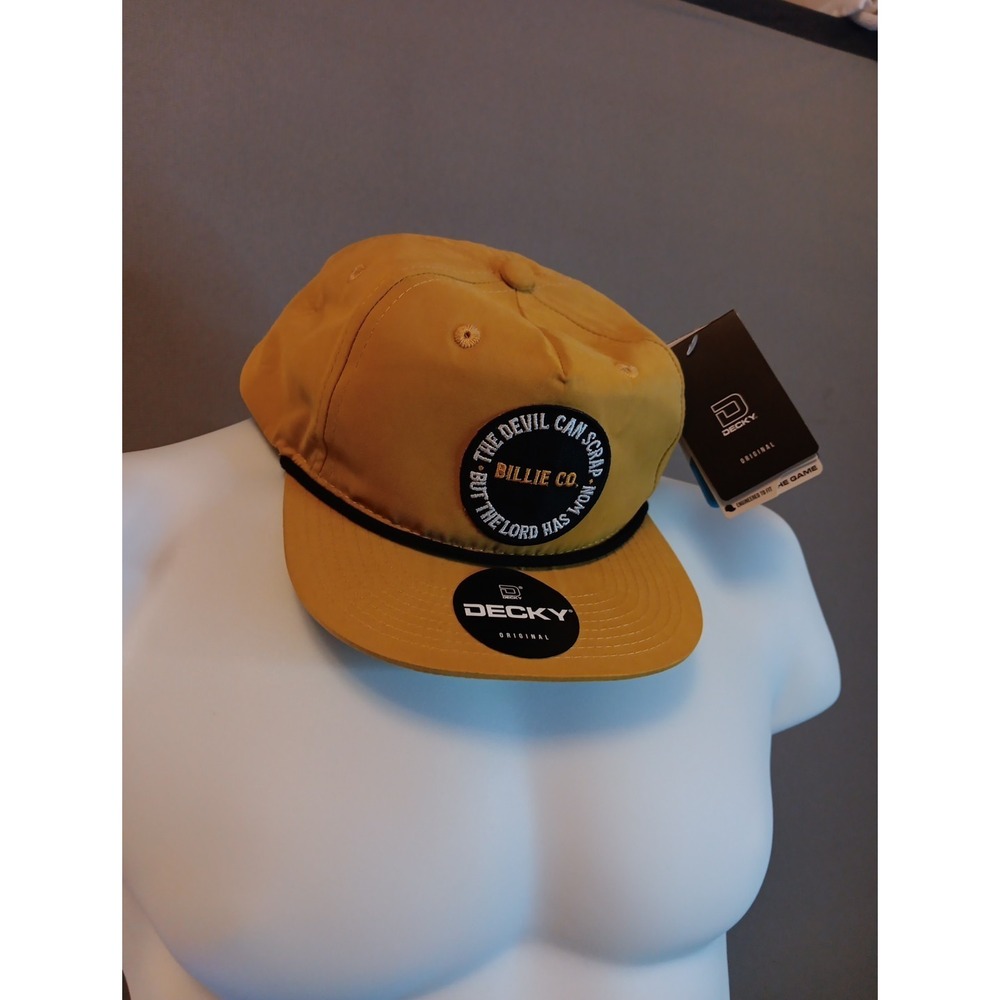 Decky 5 Panel High Profile Relaxed Cotton Blend Rope Hat Yellow Gold Billie CO.